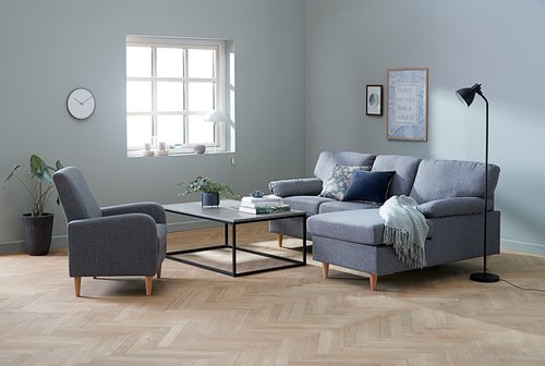 Sofa GEDVED chaiselong grå