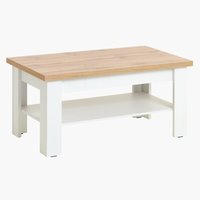 Table basse MARKSKEL 60x110 blanc/chêne