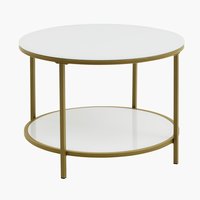 Tavolino GADEVANG Ø65 cm bianco/color oro