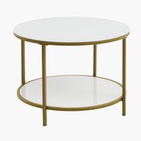 Salontafel GADEVANG Ø65 wit/goud