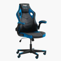 Gaming chair VOJENS black/blue faux leather/mesh