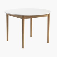 Table MARSTRAND Ø110/110x200 blanc/naturel