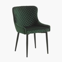Trpezarijska stolica PEBRINGE baršun zelena/crna