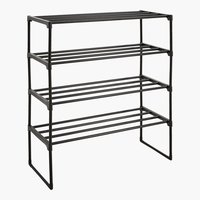 Shoe rack BORNHOLM 4 shelves black