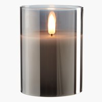 LED pillar candle KLAUS D8xH10cm grey