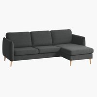 Bank AARHUS chaise longue rechts donkergrijs