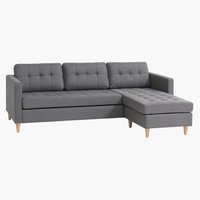 Sofá LOMBORG c/chaise-longue cinzento