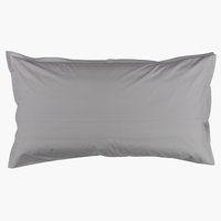 Taie d'oreiller Percale LILLY 40x80 gris clair
