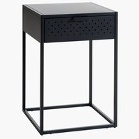 Bedside table VIRUM 1 drawer black