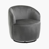 Armchair BOESLUNDE swivel velvet grey