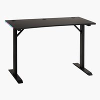 Gamer asztal HALDUM 60x120 LED fekete