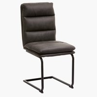 Chaise ULSTRUP tissu gris anthracite/noir