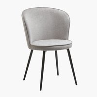 Cadeira jantar RISSKOV tecido cinzento claro/preto