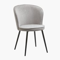 Chaise RISSKOV tissu gris clair/noir