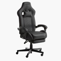 Gaming stolica HALLUM s osloncem za noge crna