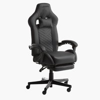 Scaun gaming HALLUM sup. picioare negru