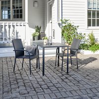 Mesa JERSORE L70 negro + 2 sillas HALDBJERG negro