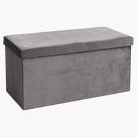 Pouf AUNING 76x38 velours gris