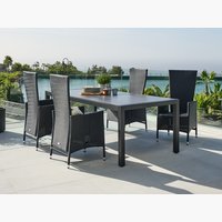 HAGEN H214 asztal szürke + 4 SKIVE szék fekete