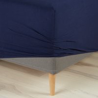 Jersey Fitted sheet JETTE DBL/KNG navy