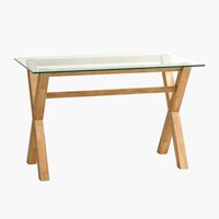 Desk AGERBY 60x120 glass/oak