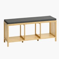 Bench BALLUM bamboo with cushion