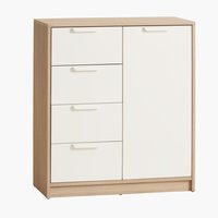 4 drawer 1 door chest JENSLEV oak/white