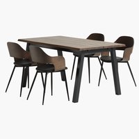 SKOVLUNDE L160 mörk ek + 4 HVIDOVRE m.ek