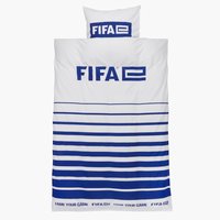 Conjunto capa edredão FIFA 155x220 branco/azul
