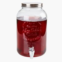 Getränkespender m/Hahn LEMONADE 3,5 Liter Glas