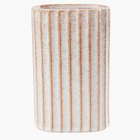 Vase LARSEN B11xL6xH18cm beige/terracotta