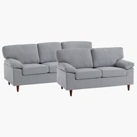 Sofagruppe GEDVED 3+2-seter lys grå