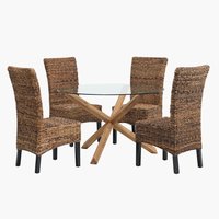 AGERBY ÁTM119 asztal tölgy + 4 TORRIG szék natúr/barna