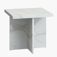 Klubska mizica GANDRUP 45x45 bela barva marmorja
