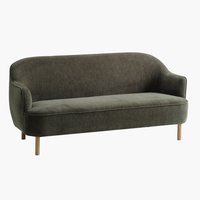 2,5 θέσιος καναπές BREDAL λαδί πράσινο ύφασμα/χρωματ. δρυς