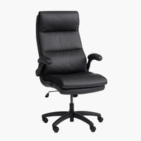 Office chair KASTBJERG black faux leather