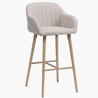 Krzesło barowe ADSLEV beżowy tkanina/dąb