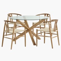 AGERBY D119 table oak + 4 GUDERUP chairs oak/natural