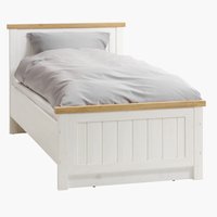 Bed frame MARKSKEL Single oak/white