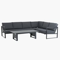 Lounge-Set VONGE 6 Personen schwarz