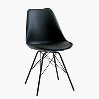 Blagovaonska stolica KLARUP crna umjetna koža/crna