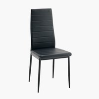 Dining chair TOREBY black faux leather/black