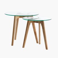 Beistelltisch-Set FALSLED Ø50/40 Glas