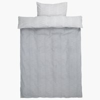 Parure de lit en seersucker LOLA 160x210 gris/blanc