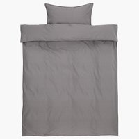 Parure de lit SANNE Coton lavé 140x200 gris