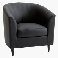 Кресло SINDAL черна изкуствена кожа/черно