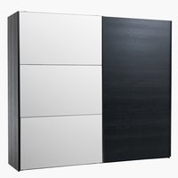 Kleerkast TARP 250x221 m/spiegel zwart