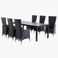 MOSS D214/315 miza siva + 4 SKIVE stoli črna