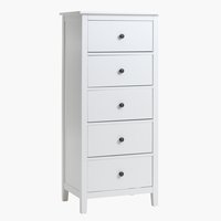 Commode NORDBY 5 lades wit