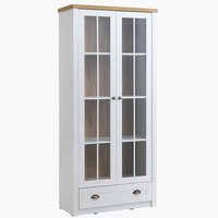 Display cabinet MARKSKEL 2 doors white/oak colour